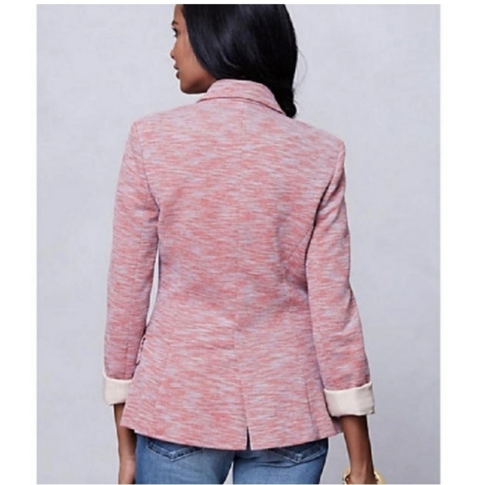 Anthropologie pink space dyed knit Cartonnier Blazer small - Picture 2 of 10